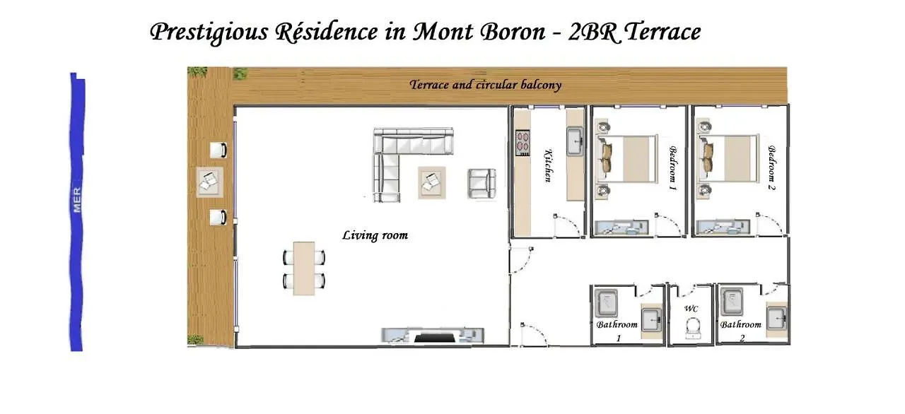 Appartement Prestige Mont Boron -Terrace -Sea View -2Br à Nice 0*,